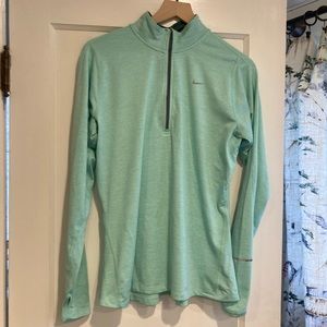 Nike Mint Green Quarter Zip Running Shirt (L)